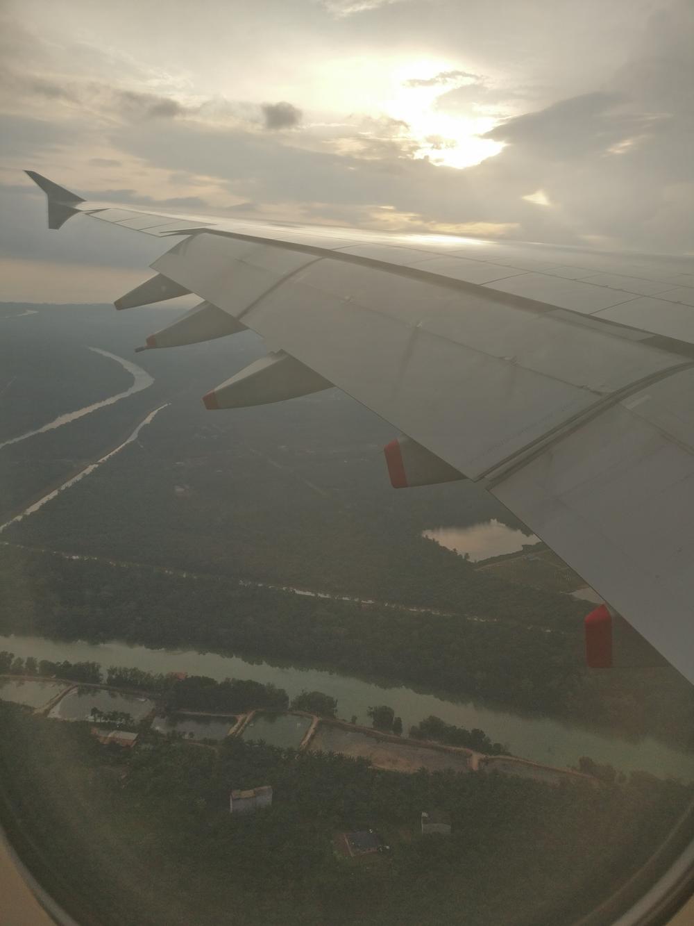 Shortly before landing in Kuala Lumpur