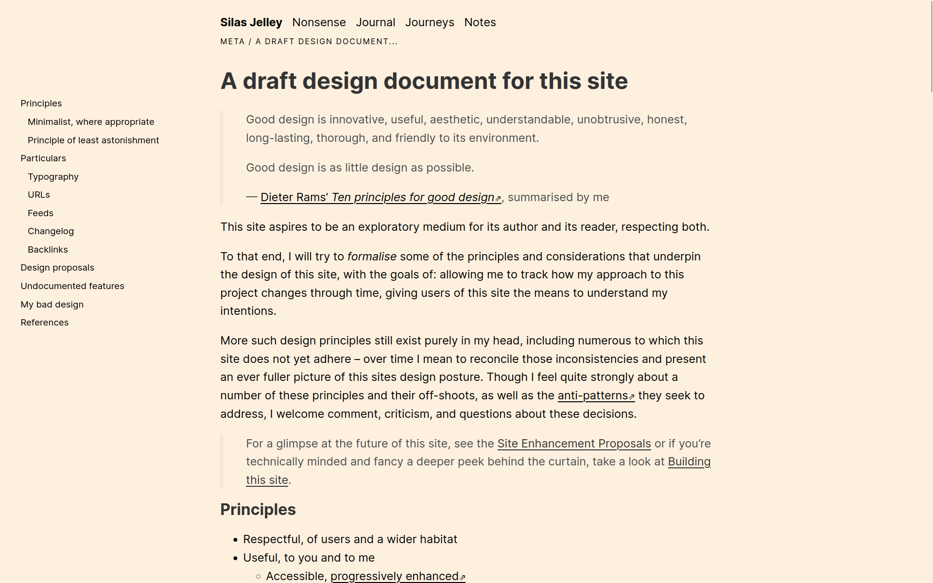 My current, primitive sidebar